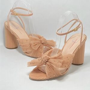 Loeffler Randall Camellia Pleated Knot High-Heel Sandals size 9.5